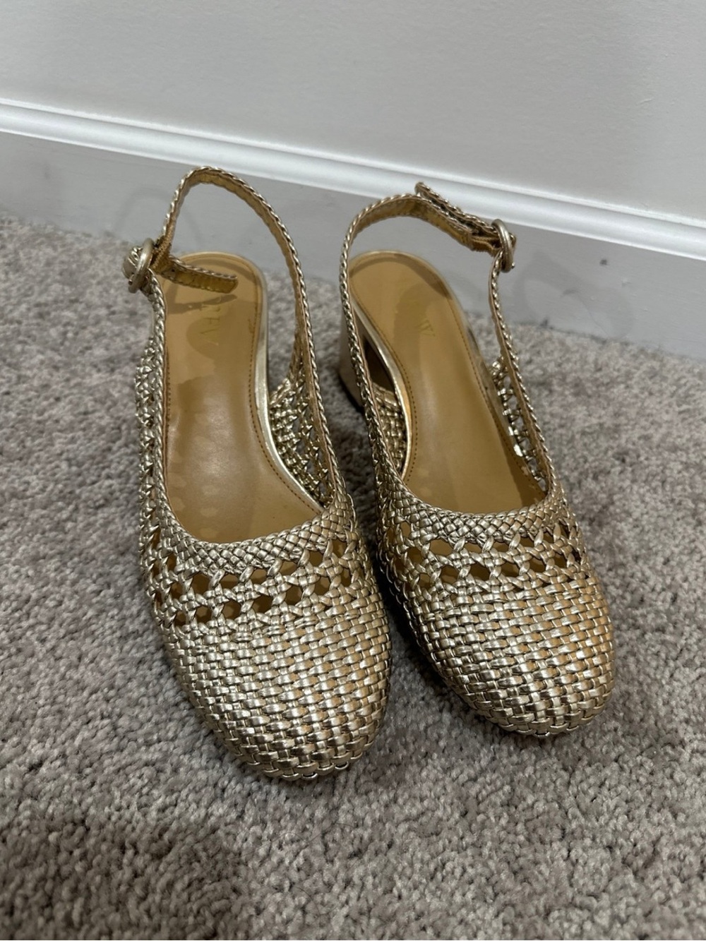 NEW J CREW woven heels size 7